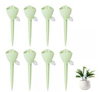 Lot de 8 arroseurs d'intérieur avec système d'arrosage réglable pour plantes en pot, plantes de jardin et fleurs d'extérieur (vert