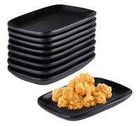 Lot de 8 assiettes à dessert en mélamine noire 15,5 cm