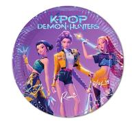 Lot de 8 assiettes K-pop Demon Hunters en papier, diamètre 23 cm, décoration de fête d'anniversaire, table pour enfants