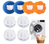 Lot de 8 Attrape Anti Poil Machine à Laver, Réutilisable Cheveux Animaux Nettoyage Outil pour Machine à Laver, pour Nettoyer Poils d'animaux Domestiques, Boule de Sèche-Linge pour Machine à Laver
