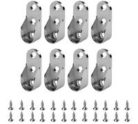 Lot de 8 Barre de penderie,Support Tringle,Penderie Ovale Support Barre Penderie Alliage de Zinc Nickelé pour Tringle Vetement Dre