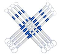 Lot de 8 Barres de signalisation rétractables, Extensibles de 1,6 à 3 m, poteaux de sécurité réfléchissants avec Ruban Bleu et Blanc pour la Gestion du trafic, durables et légers, Parfaits p