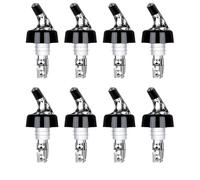 Lot de 8 becs verseurs automatiques de 30 ml avec bouchon noir, bec verseur conique pour la maison, les bars, les restaurants, les fêtes