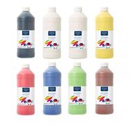 Lot De 8 Bidons Peinture Gouache Essentiels 1l Assortiment Lefranc Bourgeois