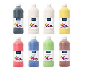 Lot De 8 Bidons Peinture Gouache Essentiels 1l Assortiment Lefranc Bourgeois