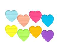 Lot de 8 blocs de notes autocollants en forme de cœur colorés en forme de cœur