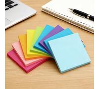 Lot de 8 blocs-notes post-it super adhésifs de 7,6 x 7,6 cm et fournitures de bureau, couleurs vives pour bureau, maison, bureau, carnet et planification, 50 feuilles par bloc