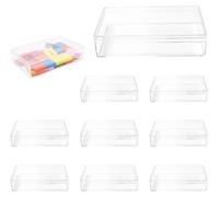 Lot de 8 boîtes de rangement en acrylique avec couvercle, boîtes de rangement rectangulaires, boîtes transparentes, petites boîtes en acrylique, boîtes transparentes avec couvercle, boîtes de présenta