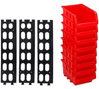 Lot de 8 boîtes empilables Kinzo - 120 x 100 x 70 mm - Rouge