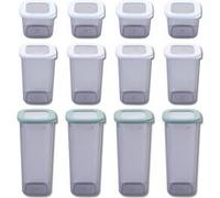 Lot de 8 boîtes hermétiques 11 cm avec 4 boîtes à provisions Fackelmann Storage Blanc|Vert|Transparent