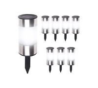 Lot de 8 bornes solaires design inox 2 en 1