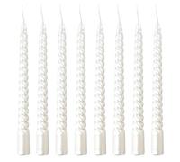 Lot de 8 bougies coniques torsadées blanches de 20 cm pour Saint-Valentin, Noël, fête d'anniversaire