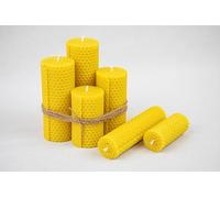 Lot de 8 bougies faites à la main en cire d'abeille pure