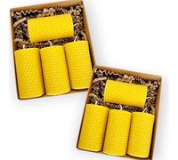 Lot de 8 bougies faites à la main en cire d'abeille pure, hauteur 8 cm, diamètre 5 cm