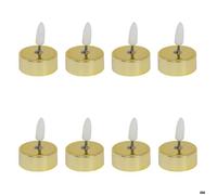 Lot de 8 bougies LED chauffe-plats D.5,5cm métal doré - Atmosphera Créateur d'intérieur