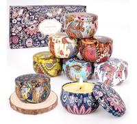 Lot de 8 Bougies Parfumées, Coffret Cadeau Femme, Bougies D'Aromathérapie en Cire de Soja Parfumée Naturelle, Cadeau pour Anniversaire Maman Fête des Mères Bain Yoga Valentin Noël