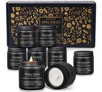 Lot de 8 bougies parfumées pour homme - Cadeau d'anniversaire pour lui, bougie de remerciement en verre pour père, mari, frère, fils, famille, cadeau de Noël pour la retraite pour les amis