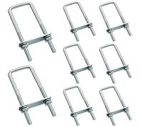 Lot de 8 boulons carrés en U en acier au carbone avec écrous, plaque de cadre, rondelles rondes pour remorques de voiliers, tubes, fournitures industrielles (40 x 120 mm)