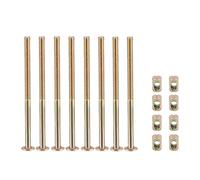 Lot de 8 boulons M6 x 110 mm pour meubles, vis hexagonales en acier au carbone avec écrous à barillet pour chaise, meuble, lit