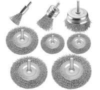 Lot de 8 brosses métalliques pour perceuse avec tige de 6,35 mm pour nettoyer la rouille, les flocons et les abrasifs
