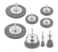 Lot de 8 brosses métalliques pour un nettoyage en profondeur, tige de 1/4 de pouce pour éliminer la rouille, embout de perçage - Idéal pour la maison et le jardin, utilisations variées