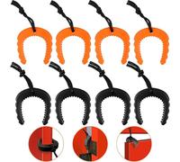 Lot de 8 butées de porte tactiques de premiers intervenants avec cordon en nylon pour application de la loi, services médicaux d'urgence, accessoires de pompiers (noir et orange)