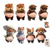 Lot de 8 butoirs de porte autocollants - Motif chien amusant 3D - Amortisseurs en silicone pour mur et meubles - Butée de porte murale - Protection contre les rayures - Kit de décoration pour