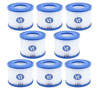 Lot de 8 Cartouche Filtrante Type VI Filtre Piscine pour Lay-Z-Spa Bestway | Filtres Whirlpool Cartouches Filtrantes VI pour Miami Palm Springs Monaco Vegas INTEX Bestway 58323
