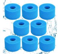 Lot de 8 Cartouches Filtre Mousse Type S1 Bleu - Éponge filtrante réutilisable et lavable pour piscine, spa, aquarium