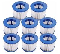 Lot de 8 cartouches filtre spa 100 × 75 mm (Ø trou 60 mm) - FL31220, PET/ABS lavables