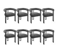Lot de 8 Chaise de salle à manger - WOLTU - Gris foncé - Design moderne - Pieds en métal - Revêtement en chenille