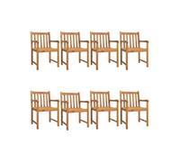 vidaXL Chaises de jardin 8 pcs. 56x55,5x90 cm bois massif acacia