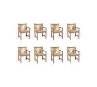 Lot de 8 chaise en bois massif empilable non pliable H. 90 cm exterieur