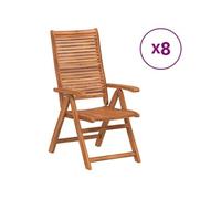 Lot de 8 chaise exterieur pliable en acacia H. 107 cm bois