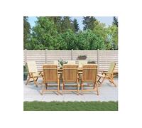 vidaXL Chaises de jardin avec coussins 8 pcs. Bois massif teck