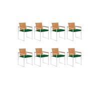 vidaXL Chaises de jardin 8 pcs. avec coussins bois massif acacia