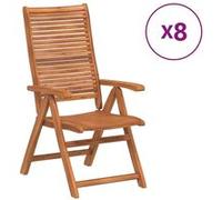 vidaXL Chaises de jardin, lot de 8, réglables, 56 x 72 x 107 cm, bois massif d'acacia