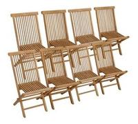 Happy Garden Lot de 8 chaises de Jardin Pliantes en Teck Lombok
