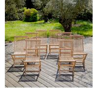 Lot De 8 Chaises De Jardin En Teck Lombok Marron
