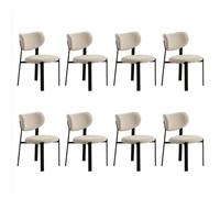 Lot de 8 chaises de salle à manger Luma - Tissu Beige / Pieds Noirs