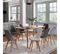 IDMarket - Lot de 8 chaises scandinaves SARA - Mix: 2x blanc, 2x gris clair, 2x gris foncé, 2x noir