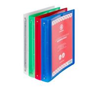 Lot de 8 - Classeur 4 anneaux plastifié Bruneau personnalisable A4 - Dos 4 cm couleurs assorties translucides - - Bruneau