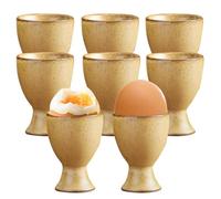 Lot De 8 Coquetiers En Porcelaine, Ensemble De Coquetiers, Tasse À Oeufs, Vintage, Faits À La Main, Passe Au Lave-Vaisselle, Coquetier Ceramique Pour Petit-Déjeuner, Brunch, Dîner, 6.9 Cm, Brun