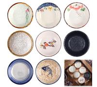 Lot de 8 coupelles à trempette en céramique pour sauce soja, bols à tapas, coupelles à trempette en céramique, bols vintage pour sushi, Ø 10 cm, bols pour épices, coupelles pour épices, sauce soja