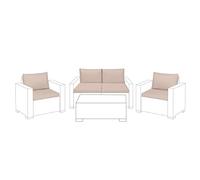 Lot de 8 coussins d'assise pour Keter Allibert California ; ensemble de mobilier de jardin ; de remplacement ; pierre