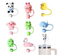 Lot de 8 Couvercles de Paille, Anti-Poussière en Silicone Couvercle de Paille, Embouts de Paille Réutilisables, 10 mm, Couvercle pour Tumbler Accessories