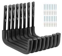 Lot de 8 crochets muraux de 25 cm pour garage et rangement : crochets utilitaires pour charges lourdes, à fixation murale, pour rangement et organisation. Convient pour chaises pliantes, vélos, skis e