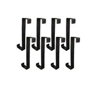 Lot de 8 crochets porte manteaux pour porte en fer galvanisé - Noir - Vivezen Noir G