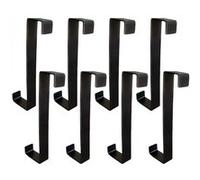 Lot de 8 crochets porte manteaux pour porte en fer galvanisé - Noir - Vivezen Noir G