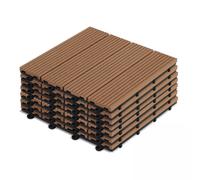 Lot de 8 dalles clipsables en bois synthétique marron clair - Oviala Padang